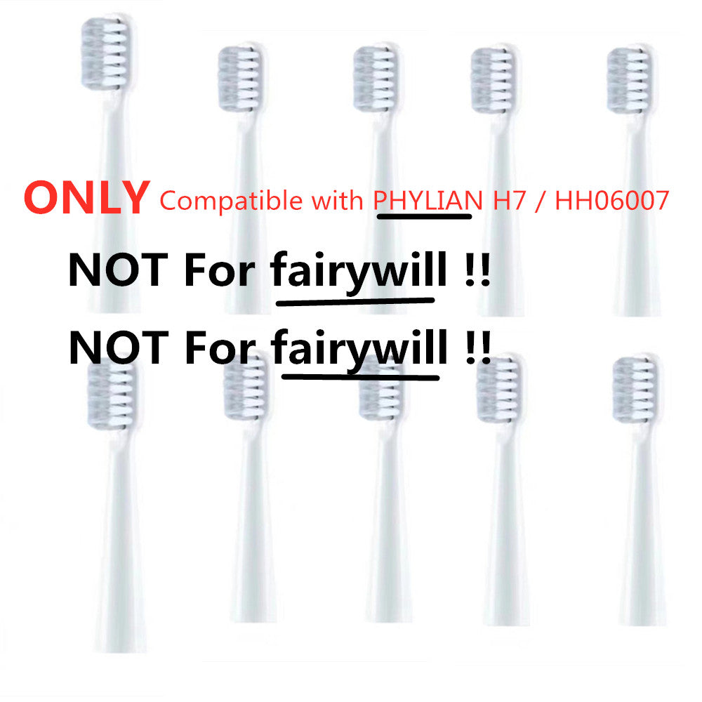 For PHYLIAN H7 & HH06007 Toothbrush Brush Heads 10Pack 