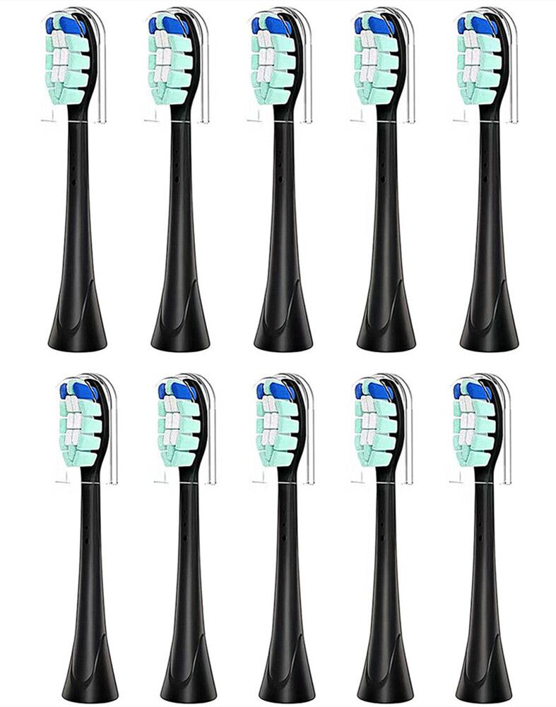 For GLAMORORAL Electric Toothbrush Brush Heads ,10Pack BLACK