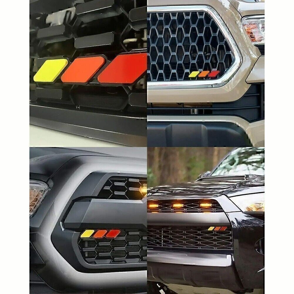 Tri-Color Grille Badge Emblem Car Accessories For Toyota Tacoma 4Runner R