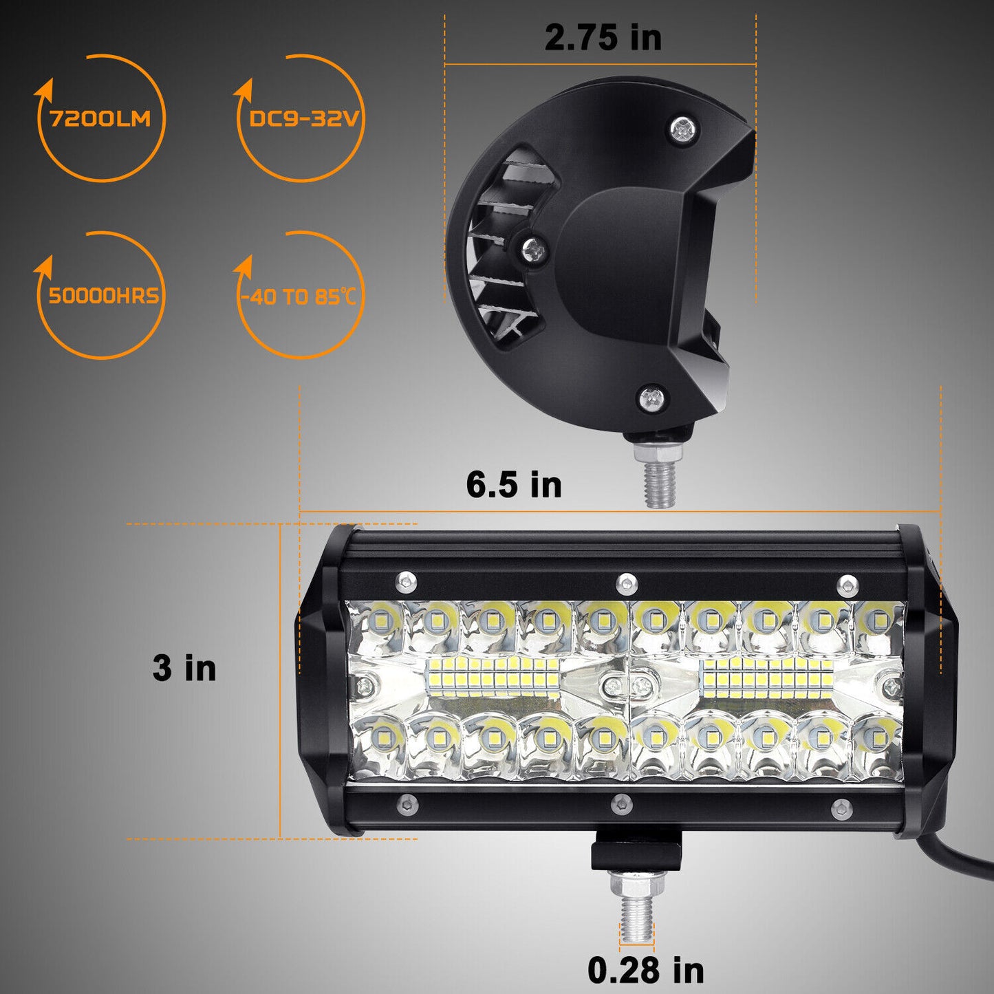 12V LED Work Light Bar Flood Spot Light Driving Lamp Offroad Car Truck SUV 4WD