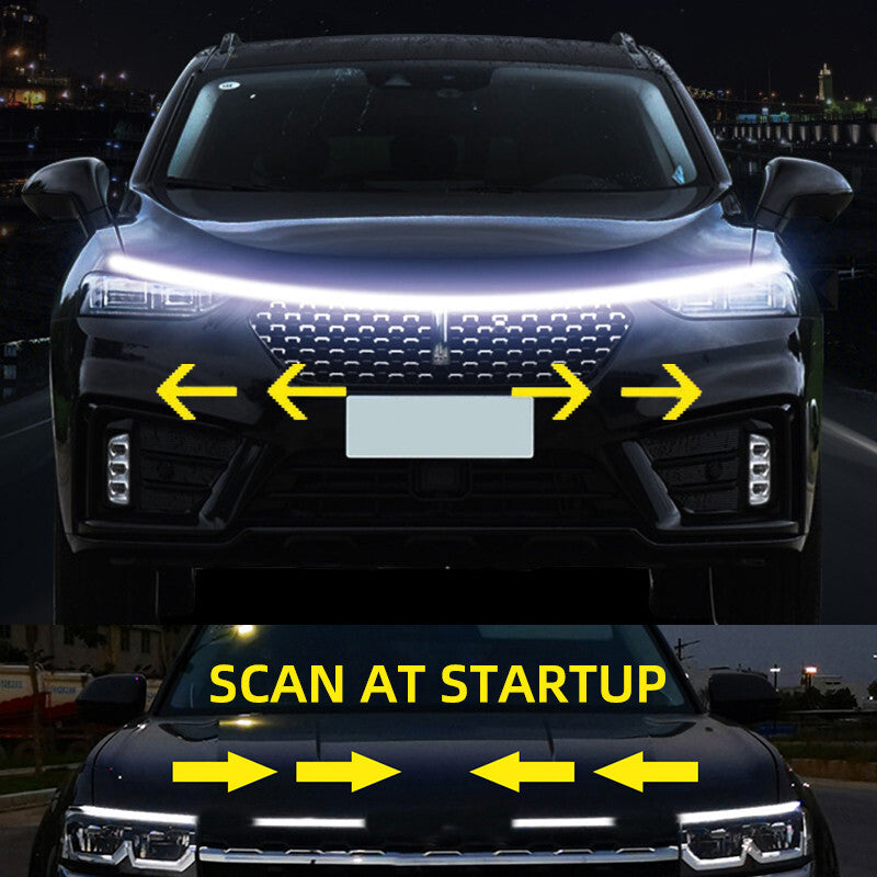 Universal White Flexible Car Hood Day Running LED Light Strip Accessories USA