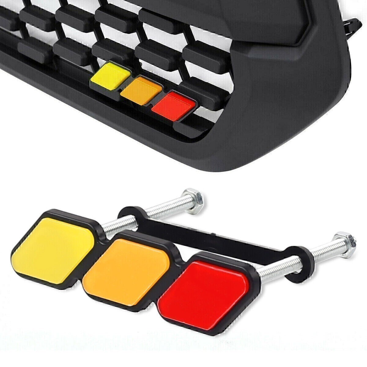 Tri-Color Grille Badge Emblem Car Accessories For Toyota Tacoma 4Runner R