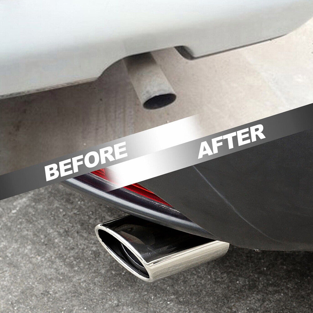 Car Chrome Stainless Steel Rear Exhaust Pipe Tail Muffler Tip Round Accessories