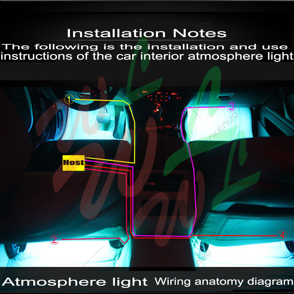 RGB / LED Colorful Glow Car Interior Lamp Under Dash Footwell Seats Inside Light