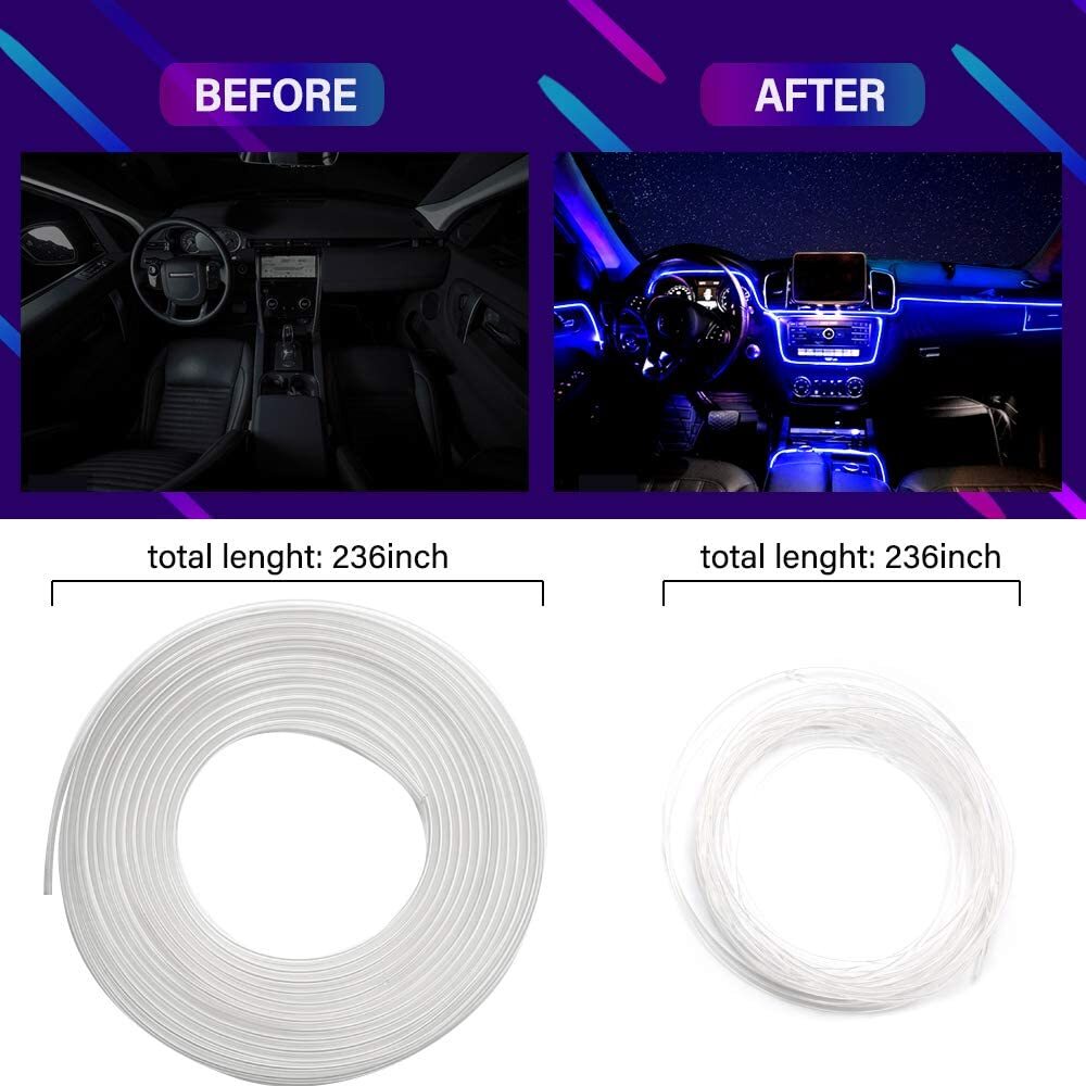 LED Car Interior Strip Light Atmosphere Neon Glow APP-Control Ambient Light Kit