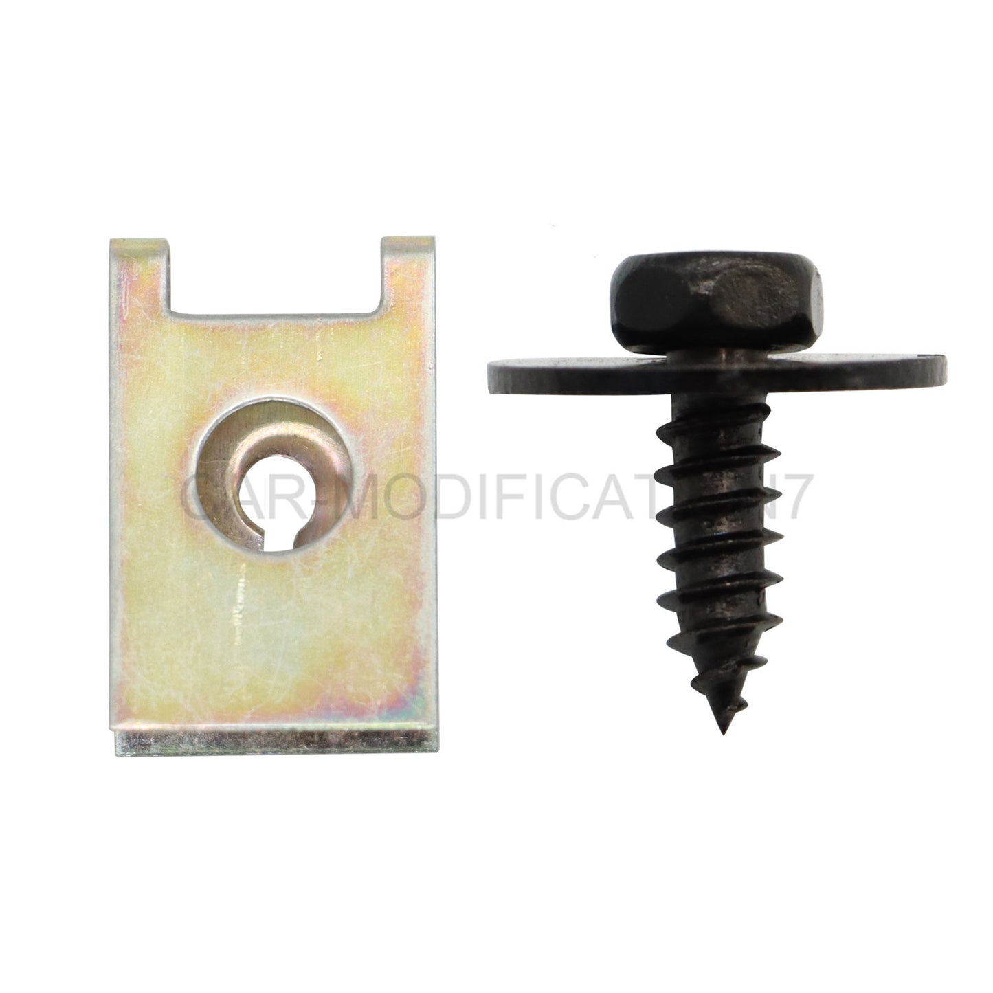 40Pcs Metal Car Screw Body Fender Bumper Retainer U Nut Clips Gasket Fastener