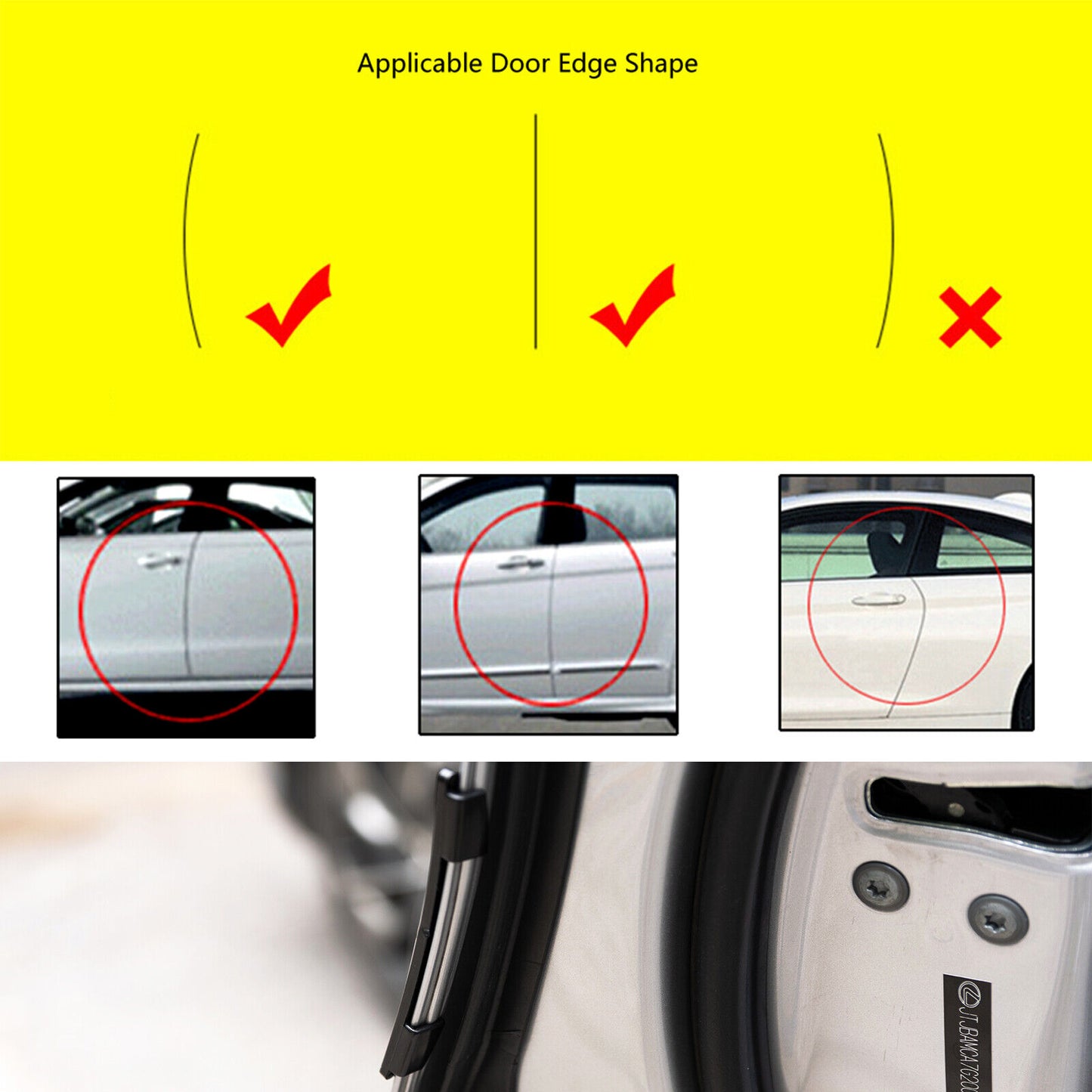 Car Door Edge Guard Protector Anti-Scratch Guard Moulding Strip Accessories 4PCS