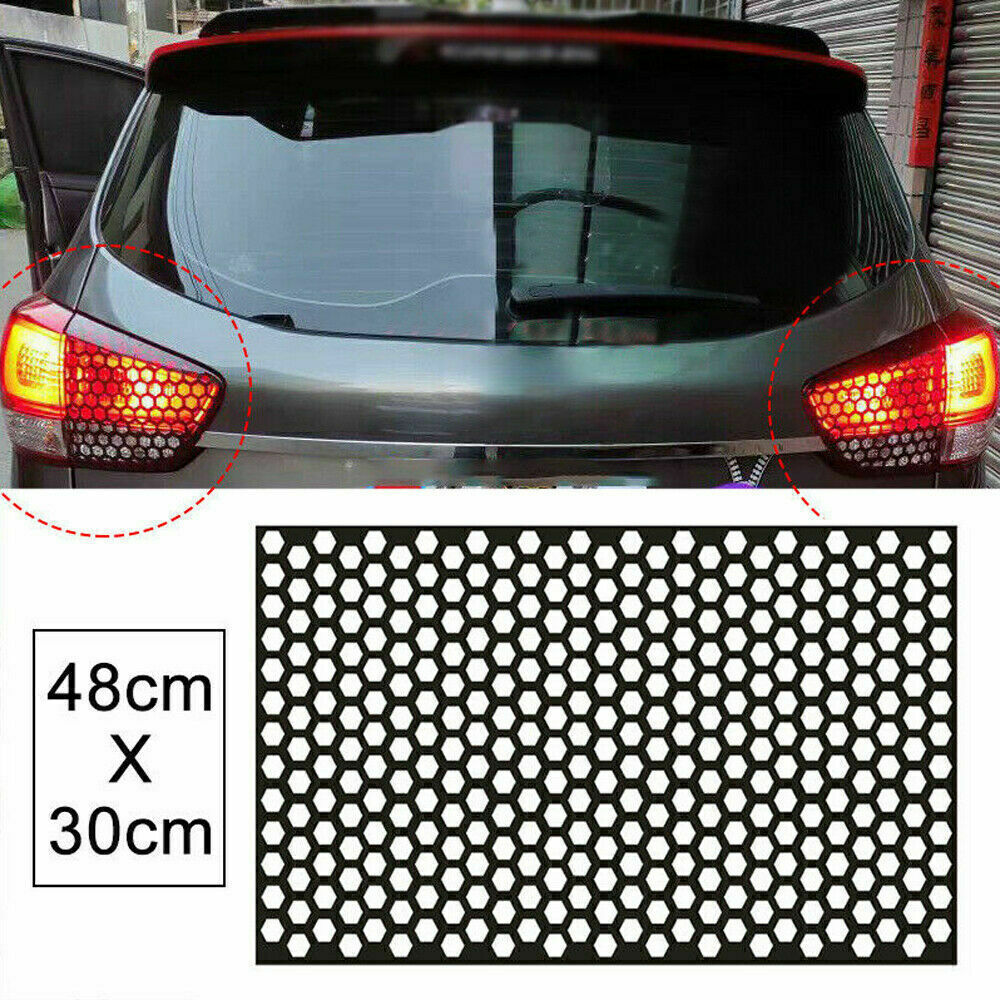 2x Car Rear Tail Light Cover Black Honeycomb Sticker Tail-lamp Decal Accessories