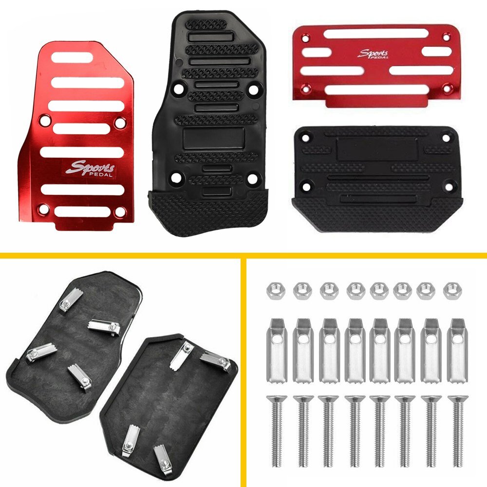 Universal Red Non-Slip Automatic Gas Brake Foot Pedal Pad Cover Car Accessories