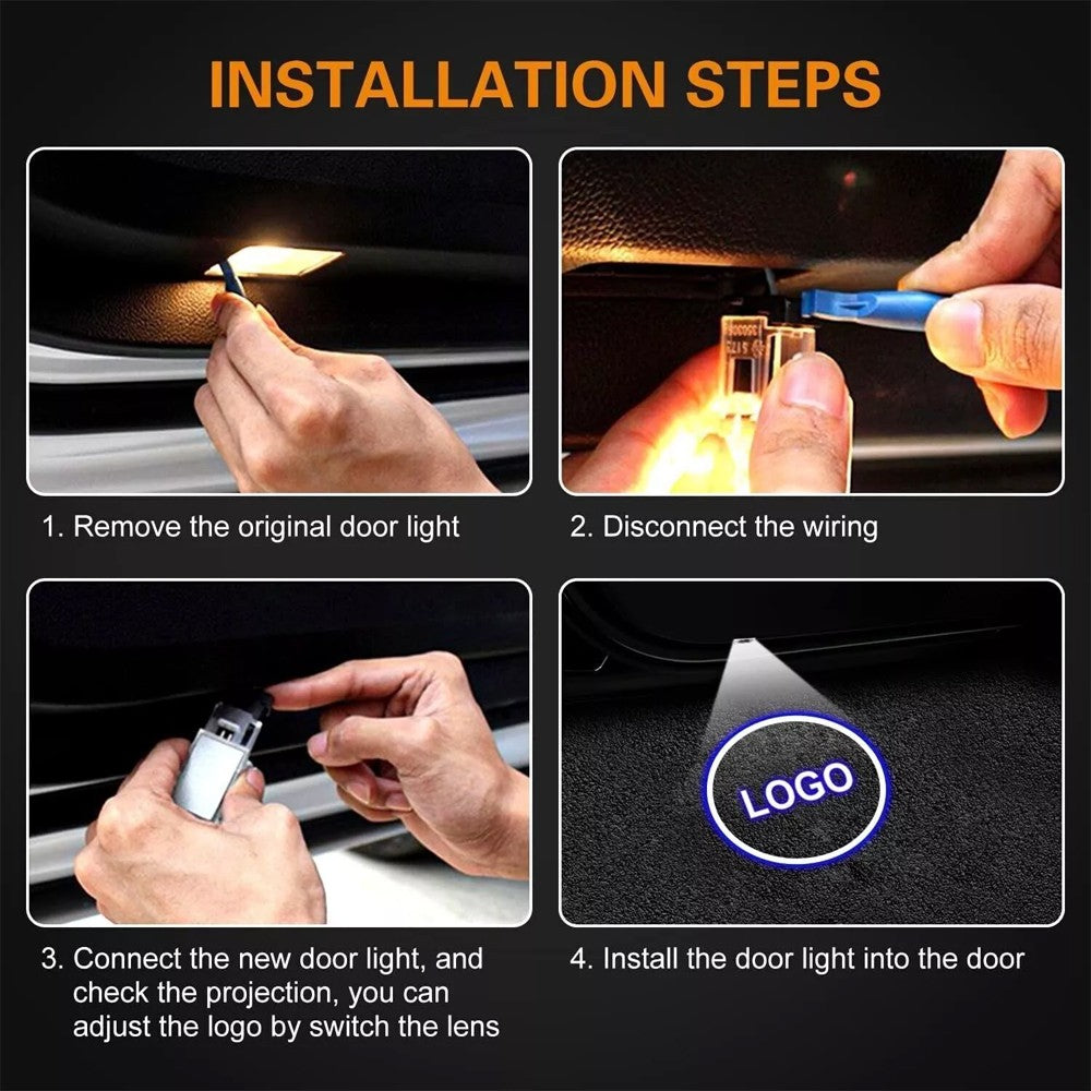 2x Ghost LED Car Door Step Courtesy Shadow Lights For ATS SRX XT5 XTS Mulitcolor