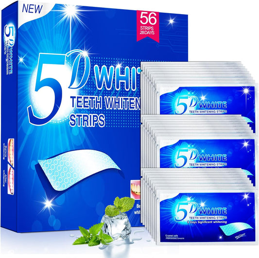 Teeth Whitening Strips for Teeth Sensitive: 56 Whitening Strips Effective Teeth Whitening Strips Reduced Sensitivity White Strips, Helps Remove Smoking/Coffee/Soda/Wine Stain  (28 Pairs/56PCS)