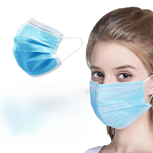 20 Pack, Blue Disposable Face Masks 3-Ply Breathable Mask For Adults,Great For Outdoors,Home, Office, School