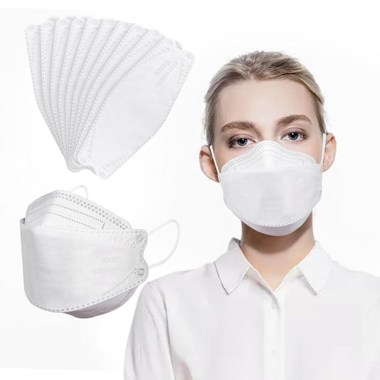 10 Pack KN95 Face Masks for Adults , 5-Ply White Disposable Face Mask Against PM 2.5 Smoke & Dust, Filtration Efficiency 95%