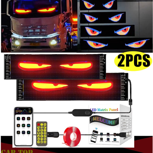 2PCS Truck-Specific Devil's Eye LED-Screen Car Eye Light Truck Dynamic LED Light
