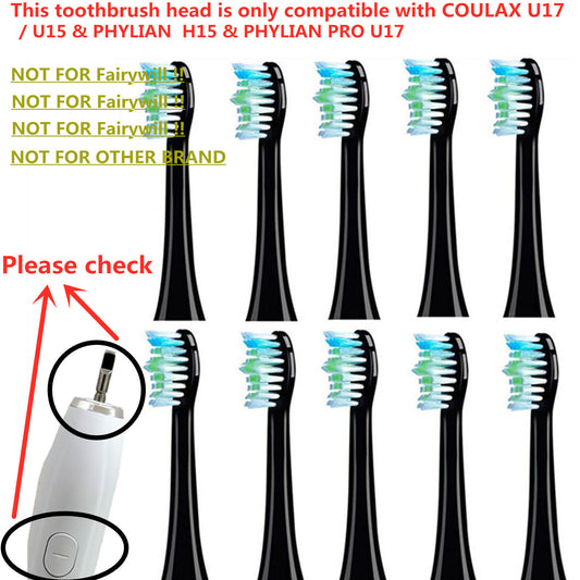 For COULAX U17  U15 , PHY LIAN H15 , PHY LIAN PRO U17 Brush Heads,10 Pack