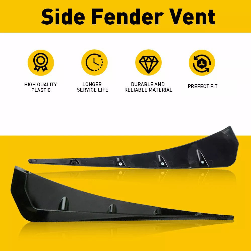 Sport Black Soft TPU Side Fender Air Vents Wing Cover Trim Car Accessories