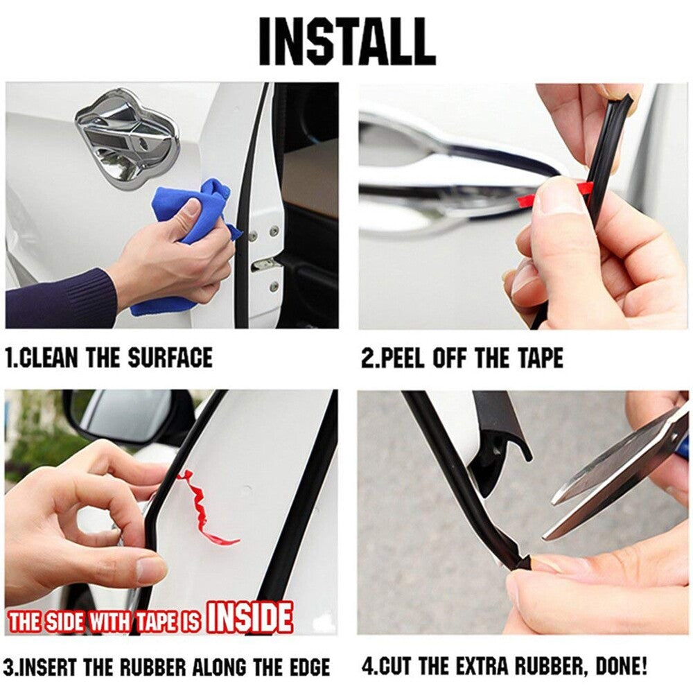 32ft U-Shape Car Door Edge Guard Molding Trim Rubber Edge Strip Seal Protector