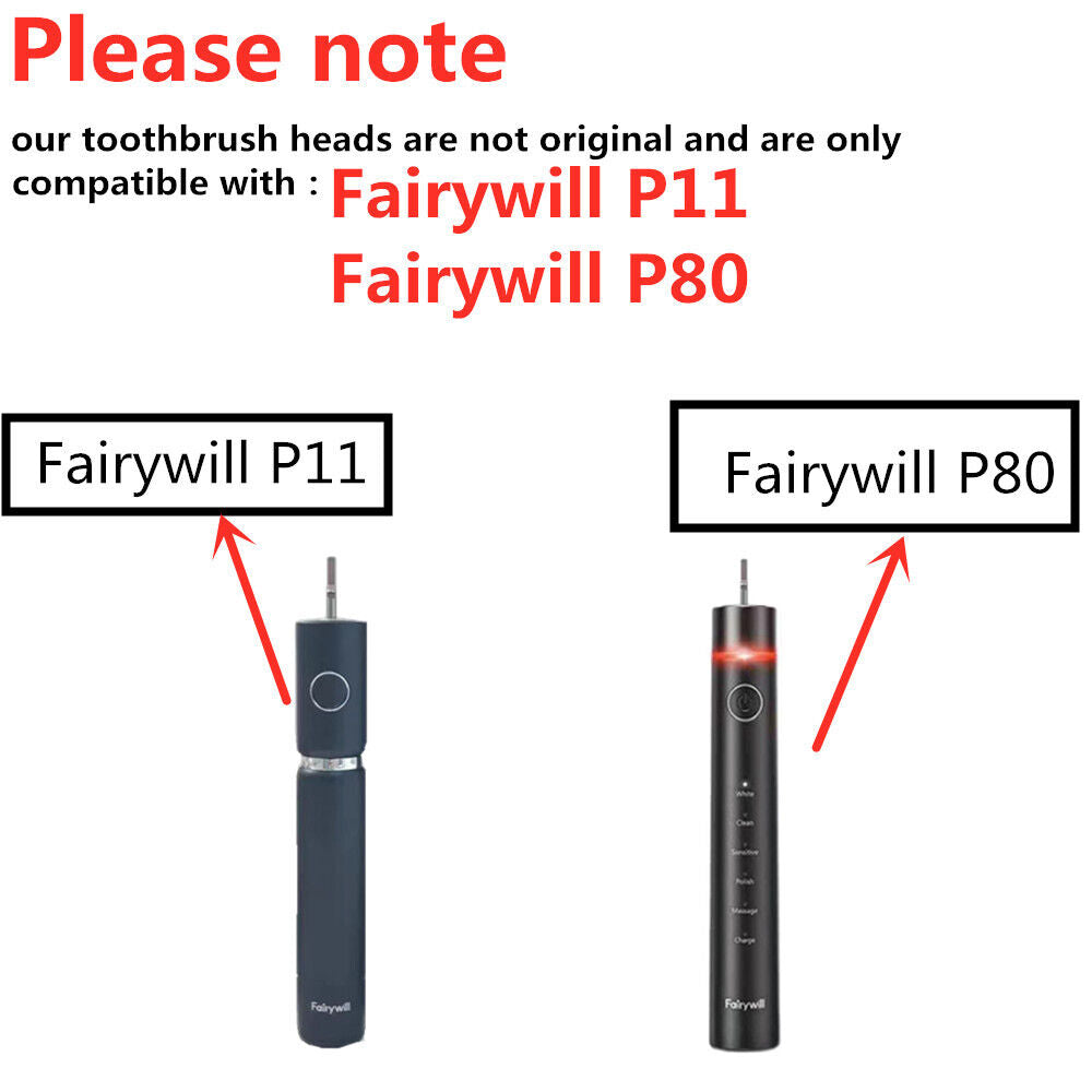 For Fairywill P11 & P80 Toothbrush Heads,10Pack