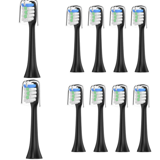 Brush Heads for BAOVERI D12 D32 , 10 Pack, With 10 Free Caps