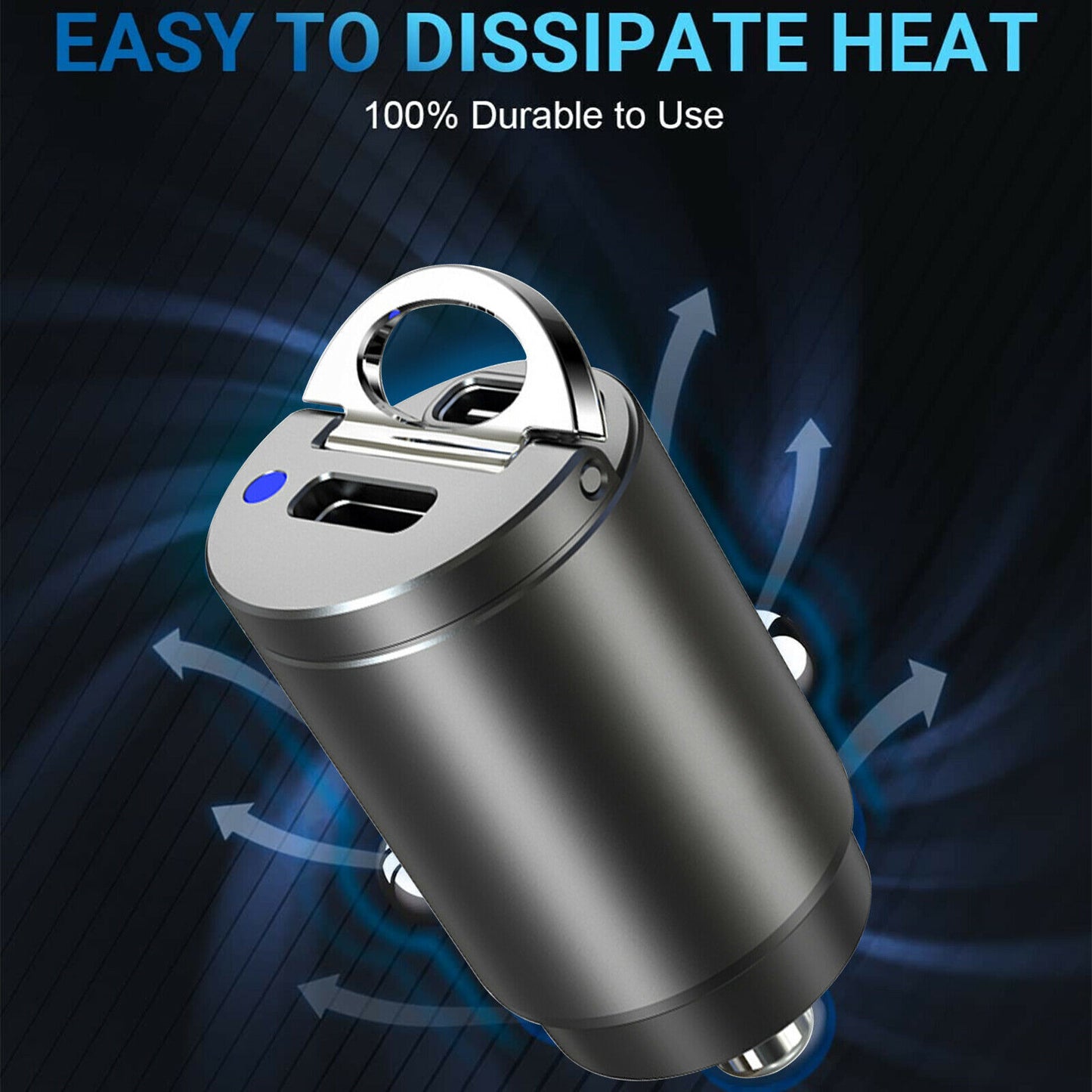 Mini Dual USB PD Type-C Car Phone Charger 30W Fast Charge Adapter Accessories