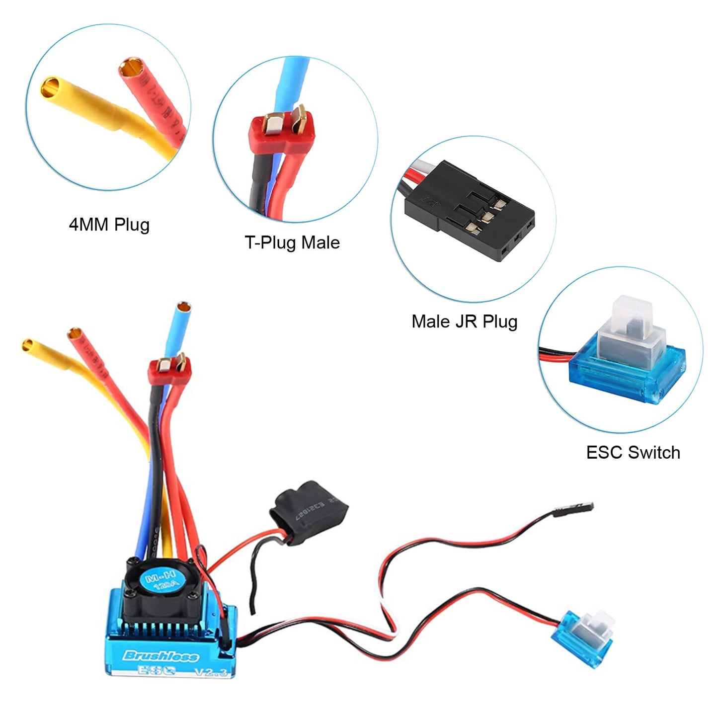 3650 3900KV Brushless Motor 120A ESC Combo Set for 1/10 RC Car Truck Accessories