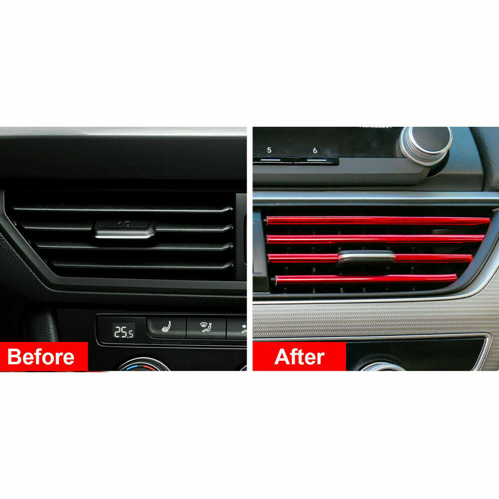 10× Car Accessories Interior Air Conditioner Air Outlet Decoration Stripes Cover