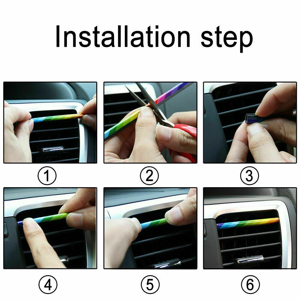 10× Car Accessories Interior Air Conditioner Air Outlet Decoration Stripes Cover