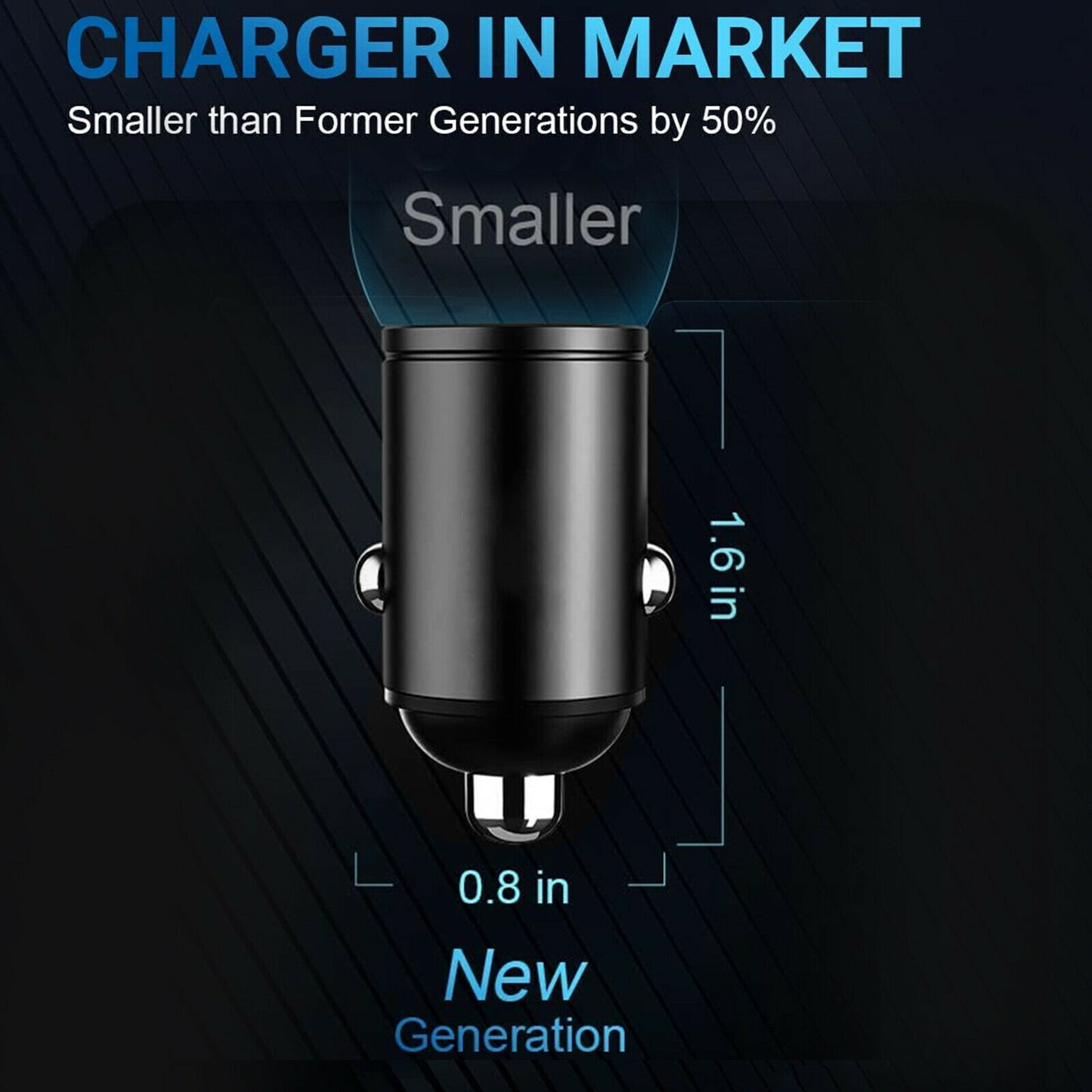 Mini Dual USB PD Type-C Car Phone Charger 30W Fast Charge Adapter Accessories