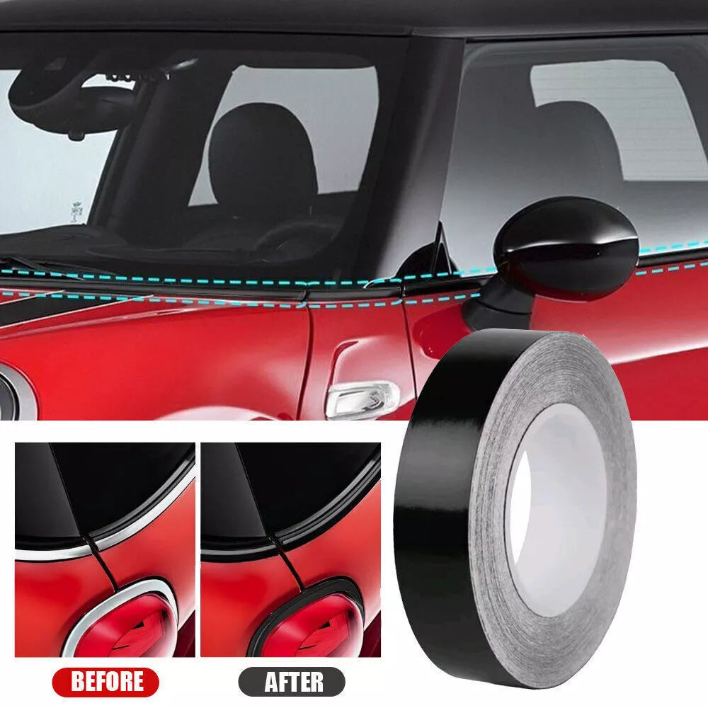 2cm X 10M Car Window Trim Vinyl Film Door Waistline Sticker Accessories Black