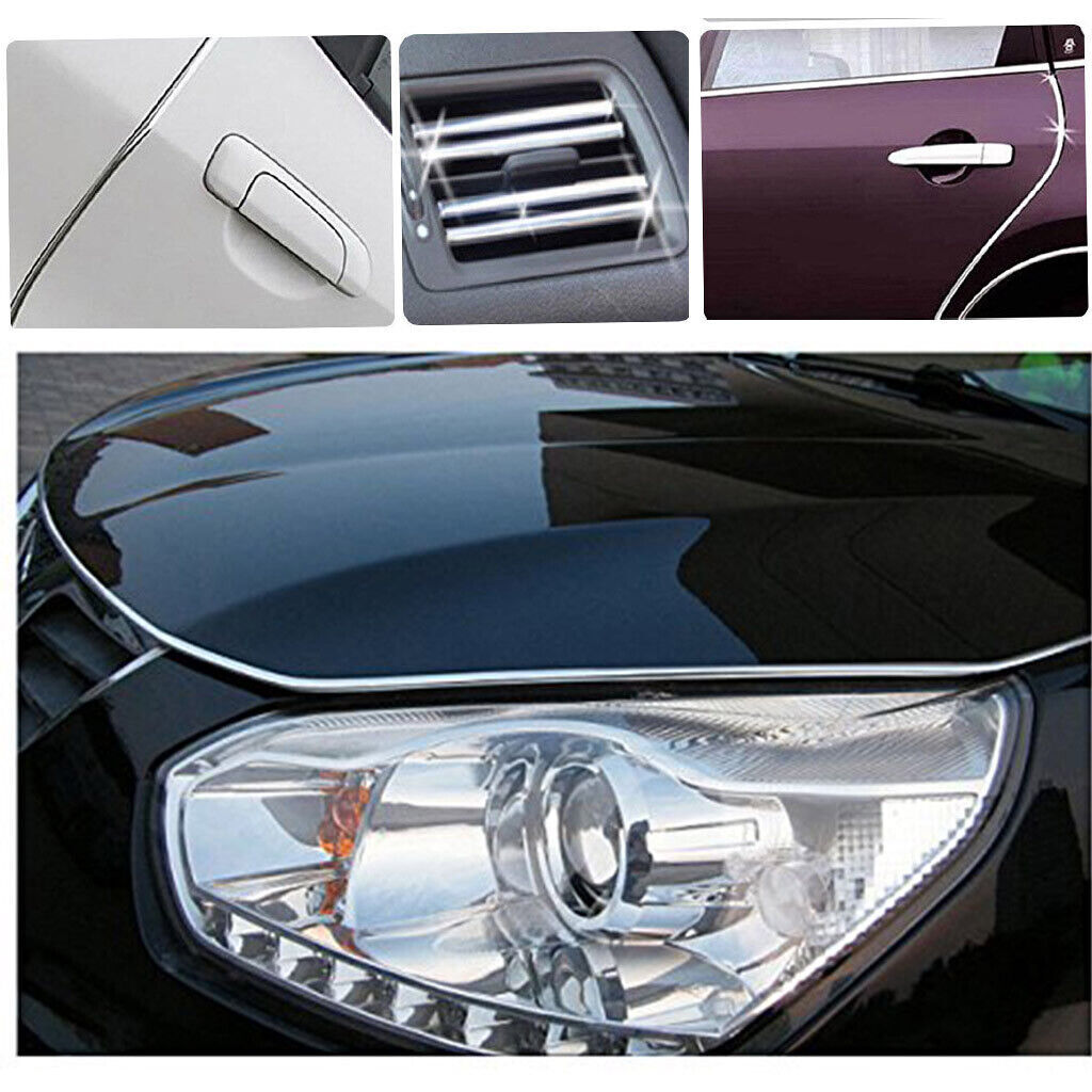 20FT Car Chrome Moulding Trim Strip Auto Door Edge Scratch Guard Protector Cover