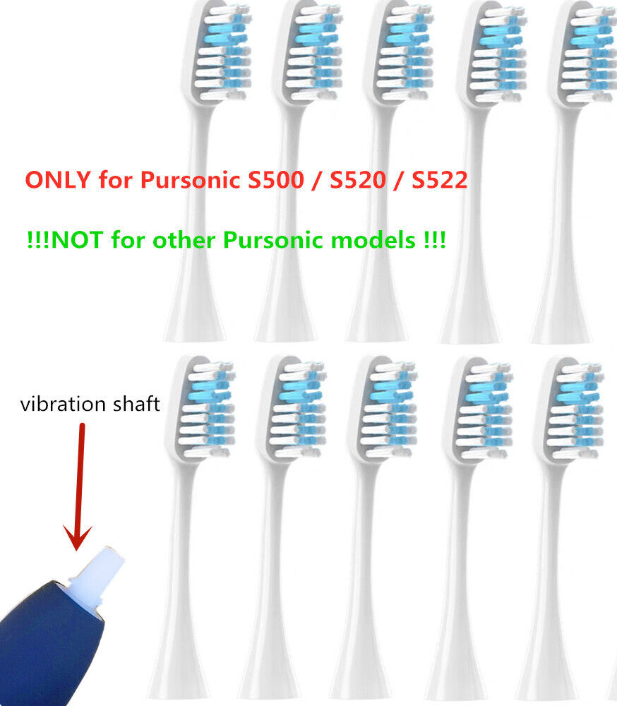 For Pursonic S500 /S520 / S522 Brush Heads ,10Pack