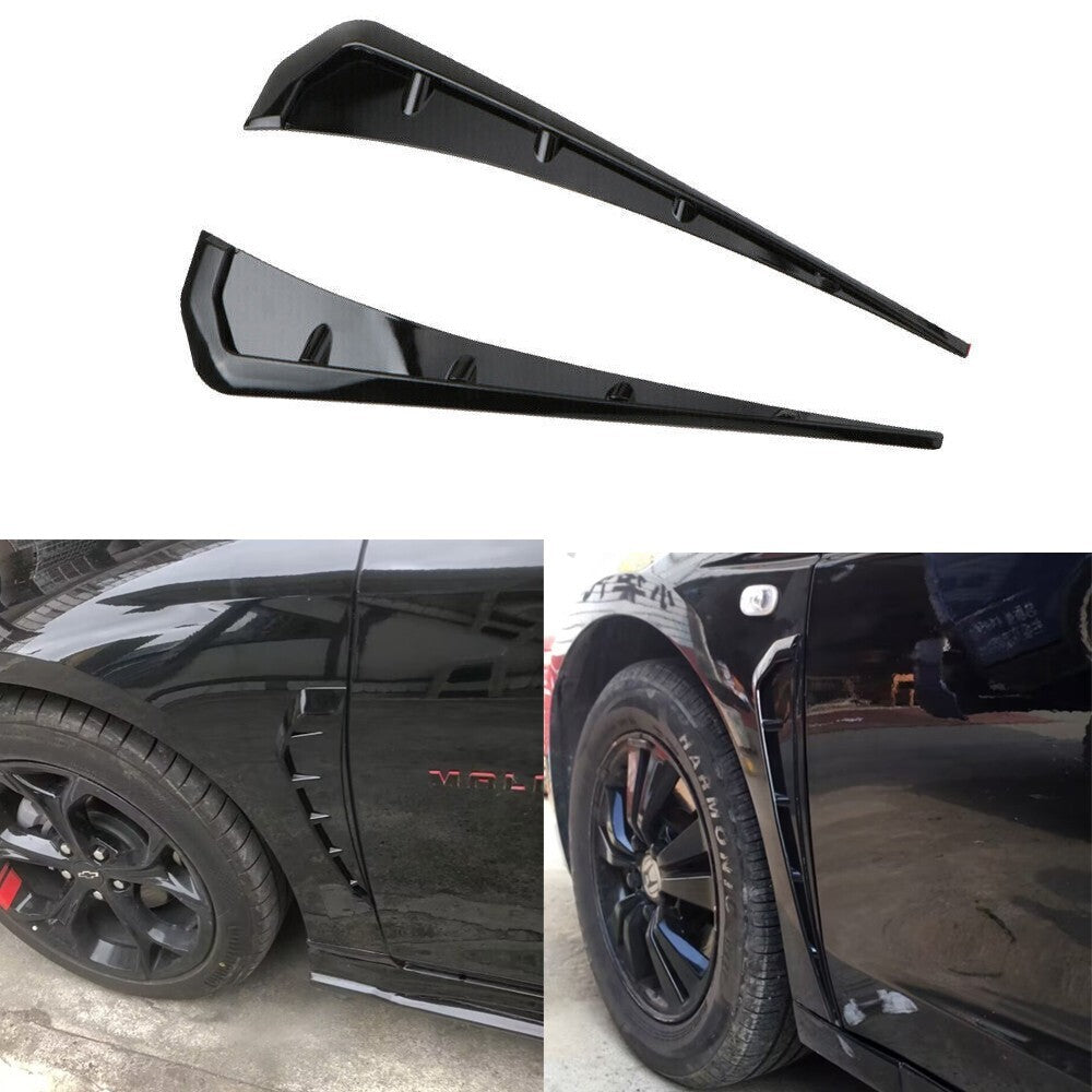Sport Black Soft TPU Side Fender Air Vents Wing Cover Trim Car Accessories