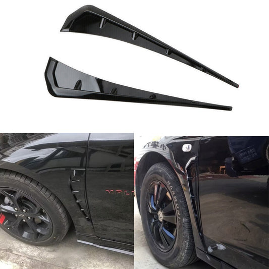 Sport Black Soft TPU Side Fender Air Vents Wing Cover Trim Car Accessories