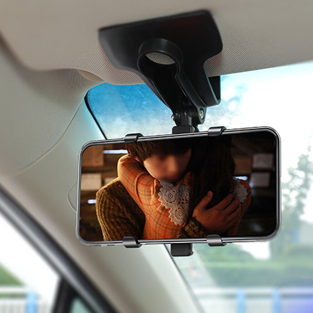 Car Mount Holder Car Dashboard Sun Visor Mirror Stand For Mobile Cell Phone 360°
