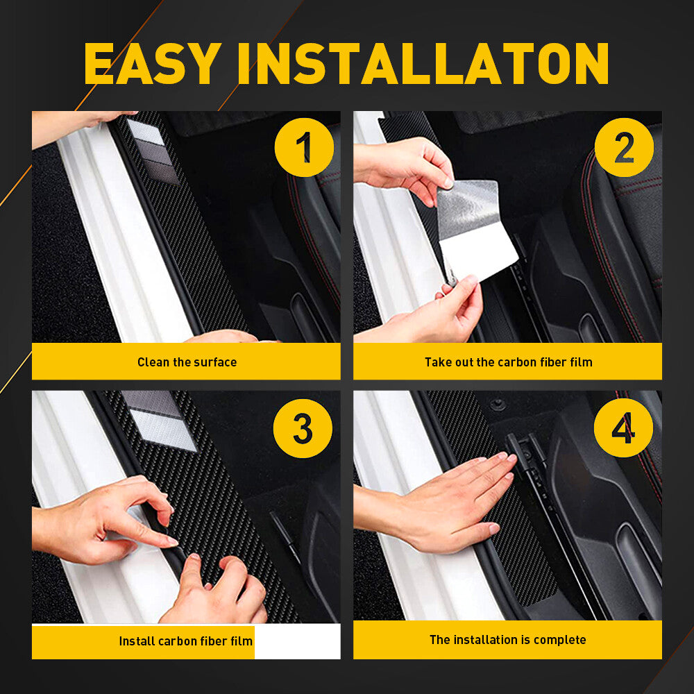4PCS Car Door Sill Scuff Cover Anti Scratch Sticker Accessories For Toyota RAV4