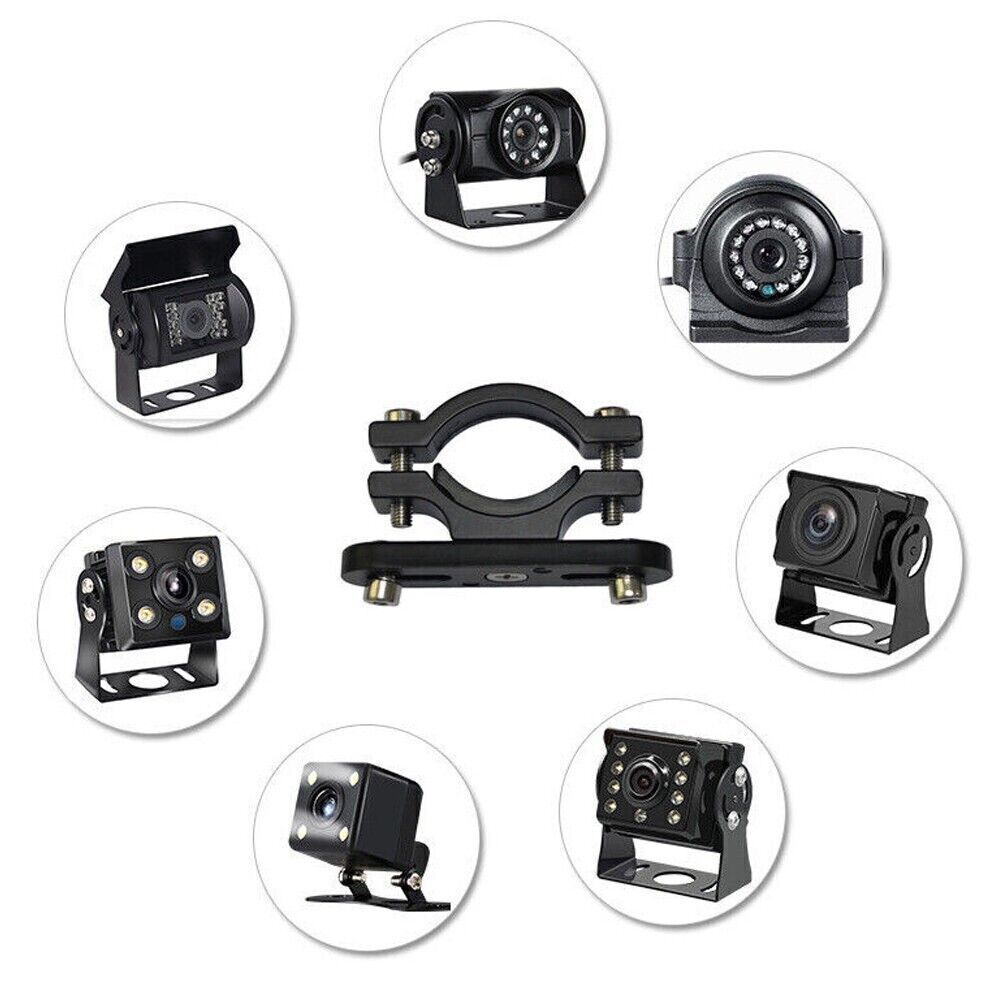 1PCS 360° Rotate Car Side Mirror Camera Mounting Bracket Spotlight Frame Black