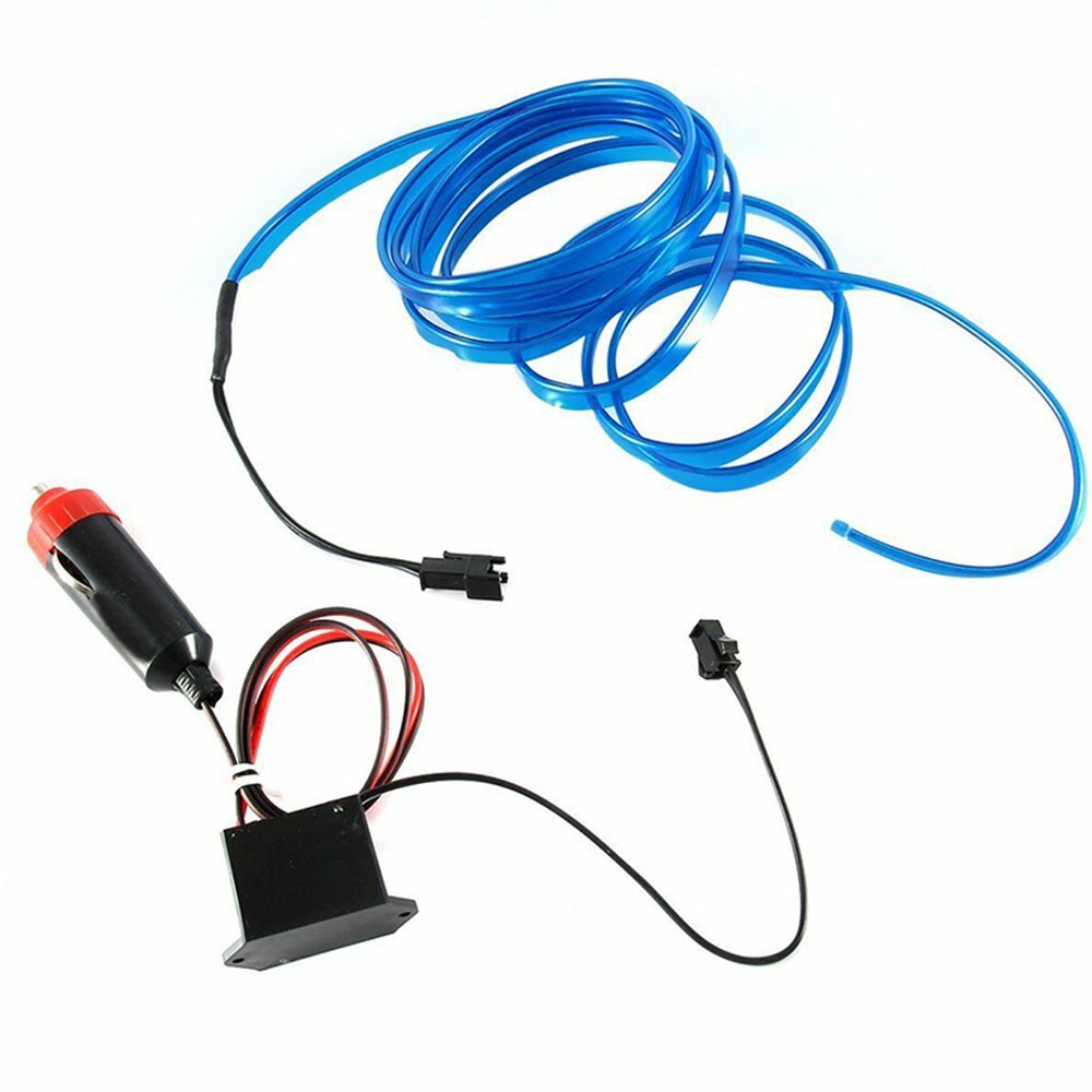 2m Blue LED Car Interior Decorative Atmosphere Wire Strip Light Accessories US