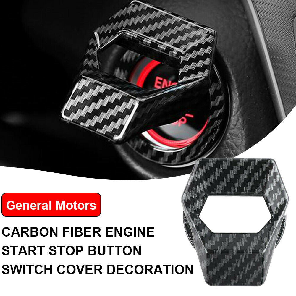 Carbon Fiber Car Engine Start Stop Push Button Switch Cover Trim Accessories