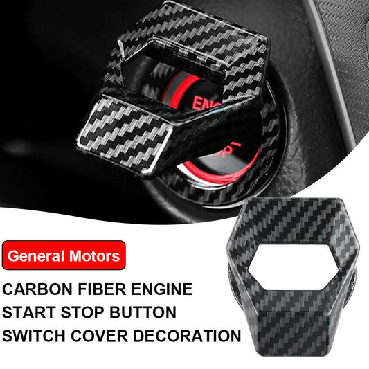 Carbon Fiber Car Engine Start Stop Push Button Switch Cover Trim Accessories