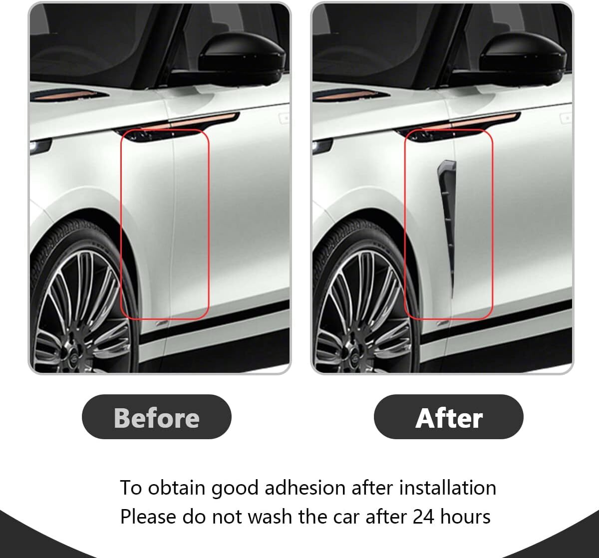 Sport Black Soft TPU Side Fender Air Vents Wing Cover Trim Car Accessories