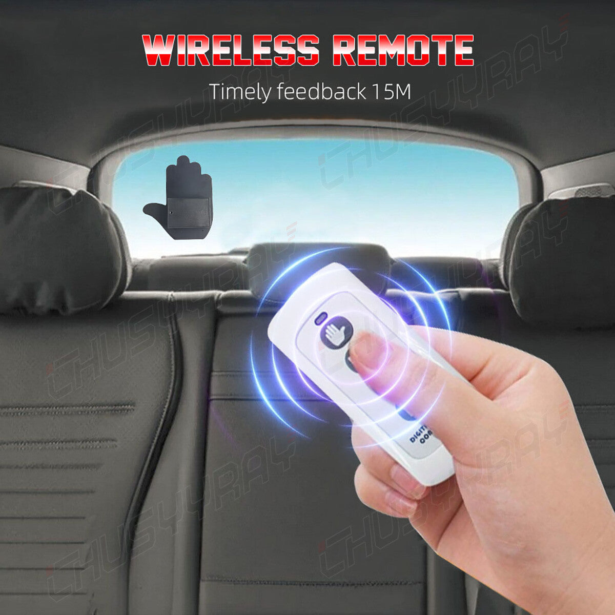 Orange LED Middle Finger Light Hand Finger Gesture Light w/Remote Car Sign Light