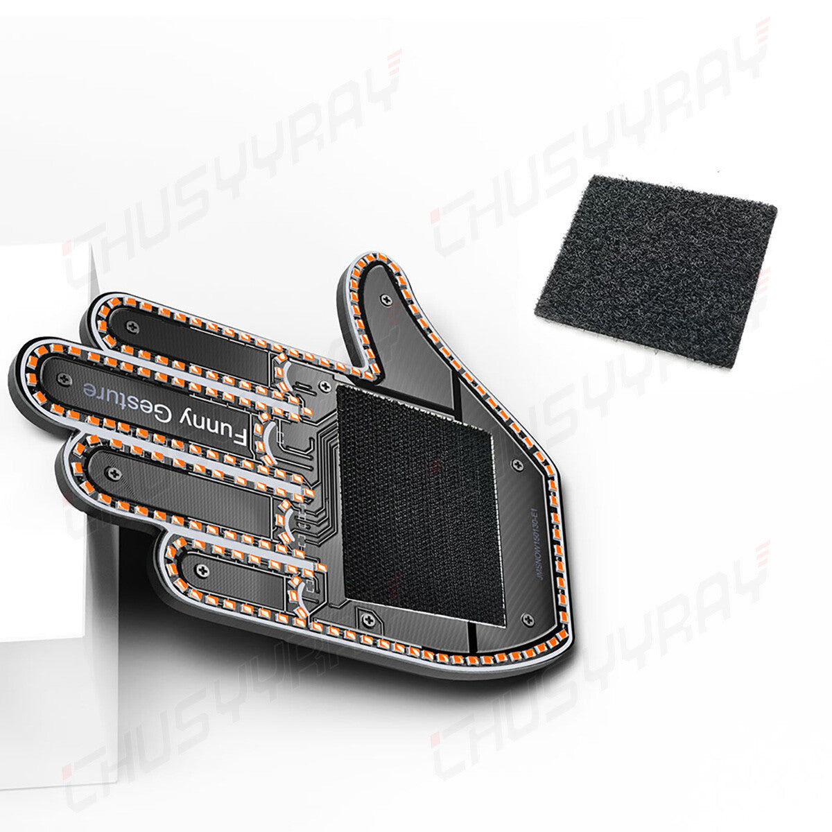 Orange LED Middle Finger Light Hand Finger Gesture Light w/Remote Car Sign Light