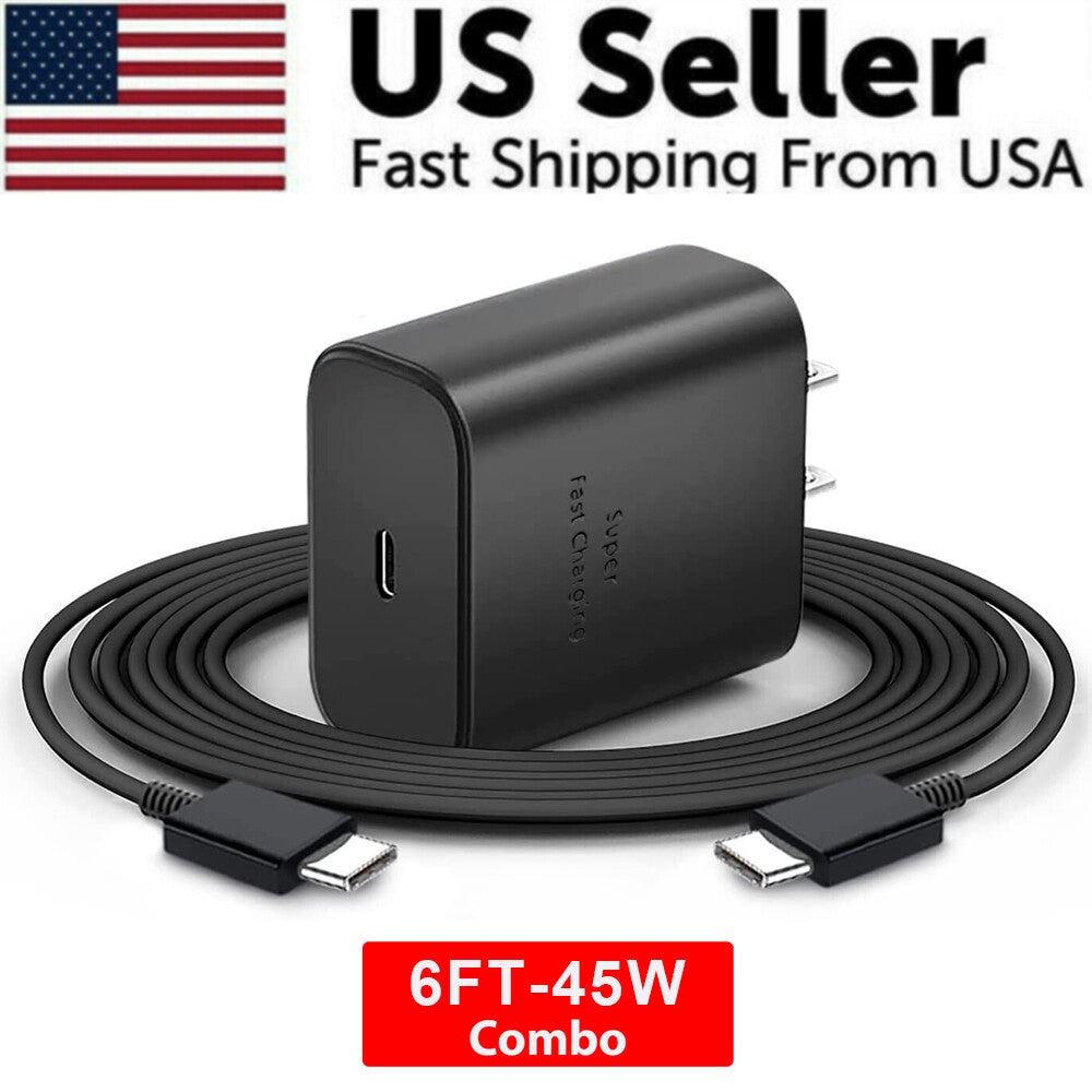 45W Power Adapter 6ft Fast Charger Cable For Samsung Galaxy S21 Plus S20 FE 5G