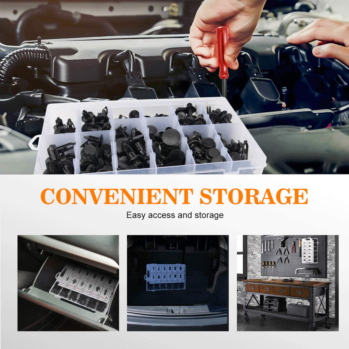 240pcs Auto Car Bumper Retainer Clips Kit Fastener Remover Push Pin Rivet Screw