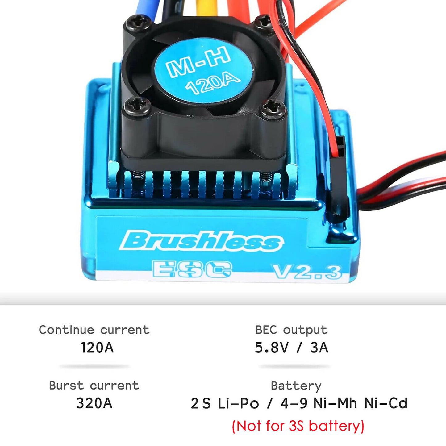 3650 3900KV Brushless Motor 120A ESC Combo Set for 1/10 RC Car Truck Accessories