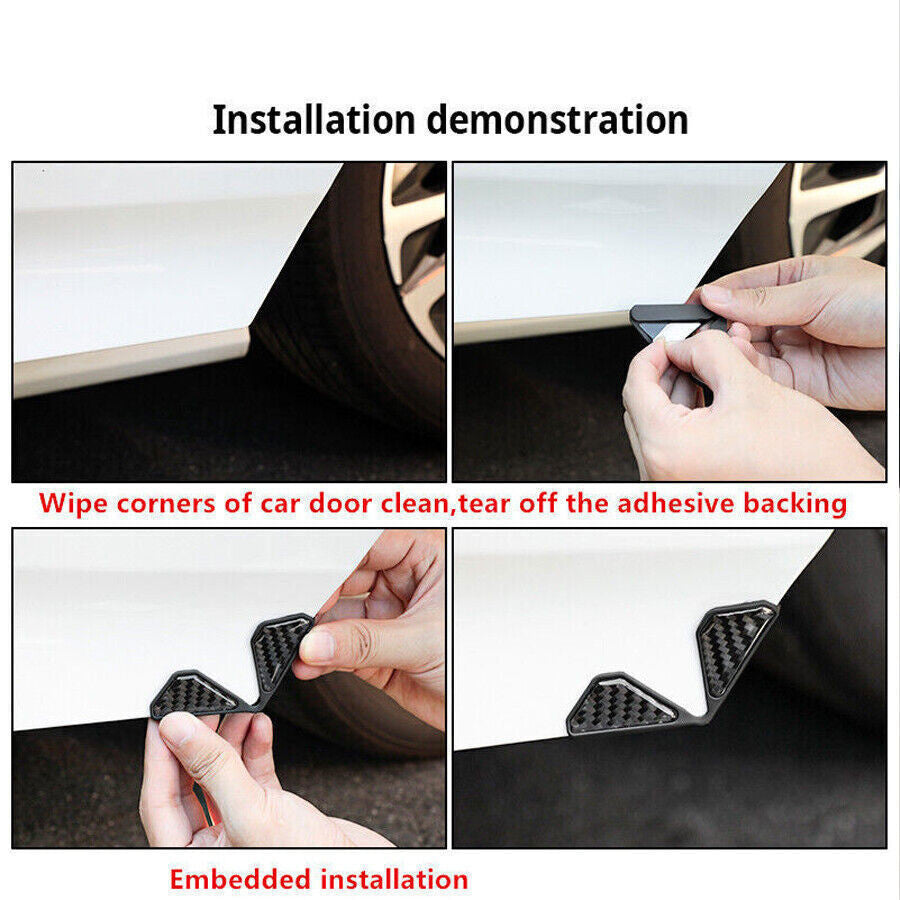 2x Black Anti-Scratch Car Door Corner Guard Cover Sticker Protector Accessories