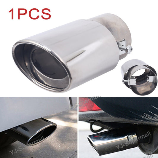 Car Chrome Stainless Steel Rear Exhaust Pipe Tail Muffler Tip Round Accessories
