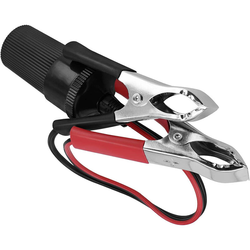 12V Battery To Cigarette Lighter Adapter Alligator Clamp Clip 12 Volt Car Socket