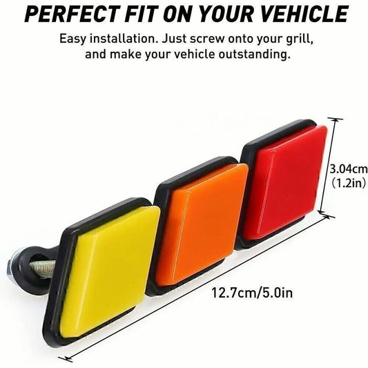 Tri-Color Grille Badge Emblem Car Accessories For Toyota Tacoma 4Runner R