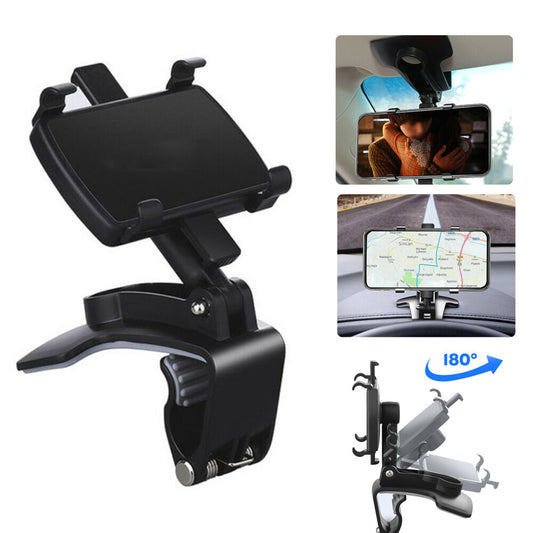 Car Mount Holder Car Dashboard Sun Visor Mirror Stand For Mobile Cell Phone 360°